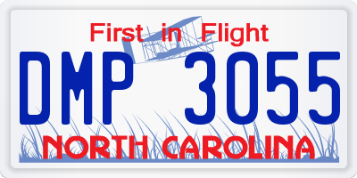 NC license plate DMP3055