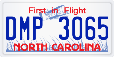 NC license plate DMP3065
