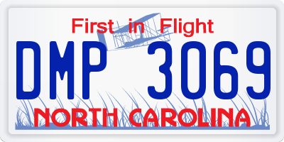 NC license plate DMP3069