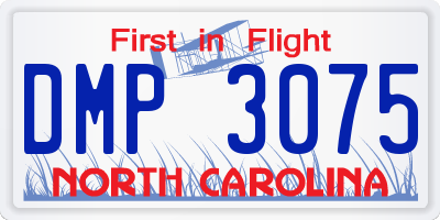 NC license plate DMP3075