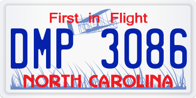 NC license plate DMP3086