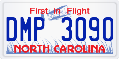 NC license plate DMP3090