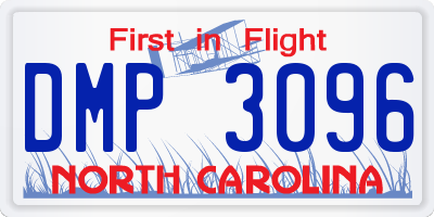 NC license plate DMP3096