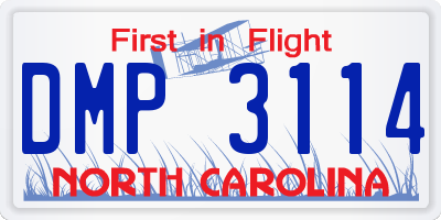 NC license plate DMP3114