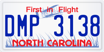 NC license plate DMP3138