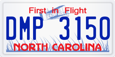 NC license plate DMP3150