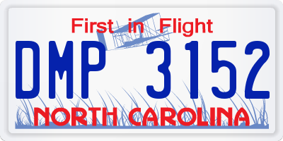 NC license plate DMP3152