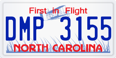 NC license plate DMP3155