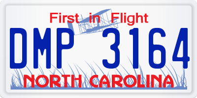 NC license plate DMP3164