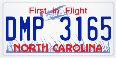 NC license plate DMP3165