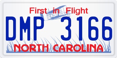 NC license plate DMP3166