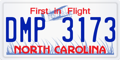 NC license plate DMP3173
