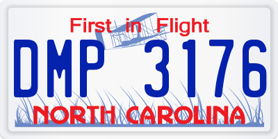 NC license plate DMP3176