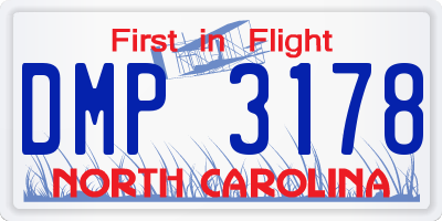 NC license plate DMP3178