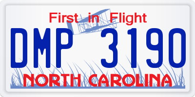 NC license plate DMP3190