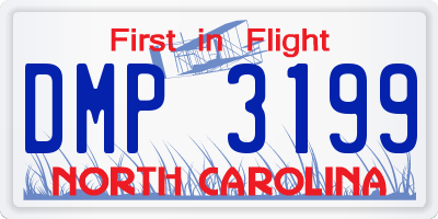NC license plate DMP3199