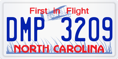 NC license plate DMP3209