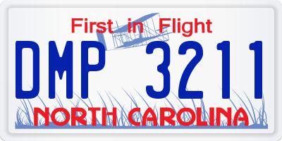 NC license plate DMP3211