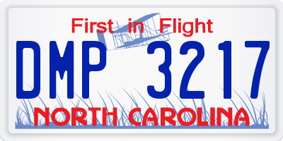 NC license plate DMP3217