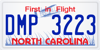 NC license plate DMP3223