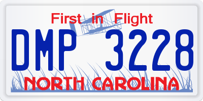 NC license plate DMP3228