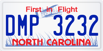 NC license plate DMP3232