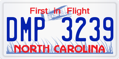 NC license plate DMP3239