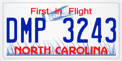 NC license plate DMP3243