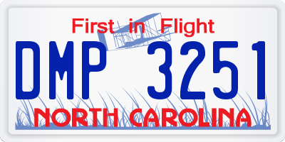 NC license plate DMP3251