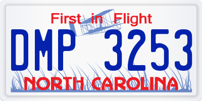 NC license plate DMP3253