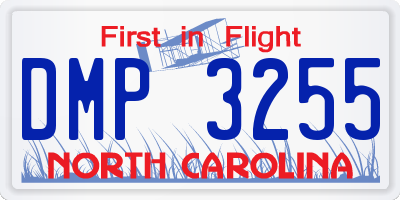NC license plate DMP3255