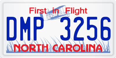NC license plate DMP3256