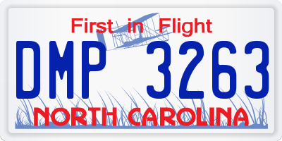 NC license plate DMP3263