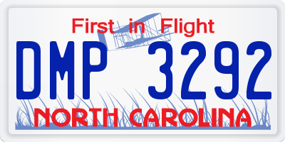 NC license plate DMP3292