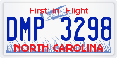 NC license plate DMP3298