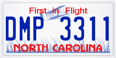 NC license plate DMP3311