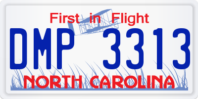 NC license plate DMP3313