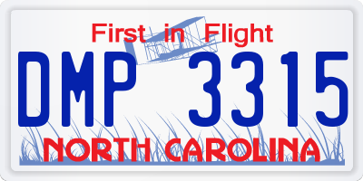 NC license plate DMP3315