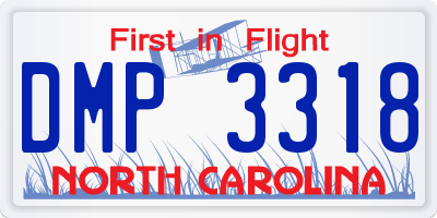 NC license plate DMP3318