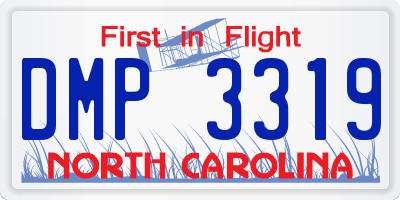 NC license plate DMP3319