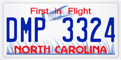 NC license plate DMP3324