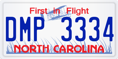 NC license plate DMP3334