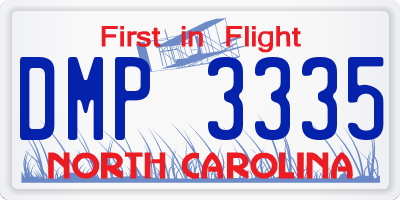 NC license plate DMP3335