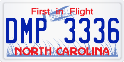NC license plate DMP3336