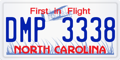 NC license plate DMP3338