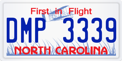 NC license plate DMP3339