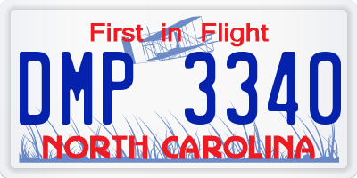 NC license plate DMP3340