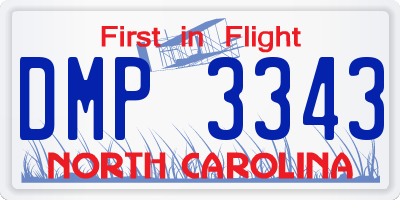 NC license plate DMP3343