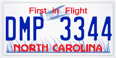 NC license plate DMP3344