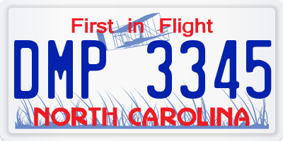 NC license plate DMP3345